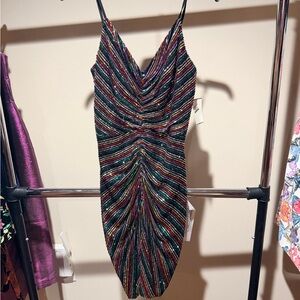 Dress the Population Multicolor Sequin Mini Dress